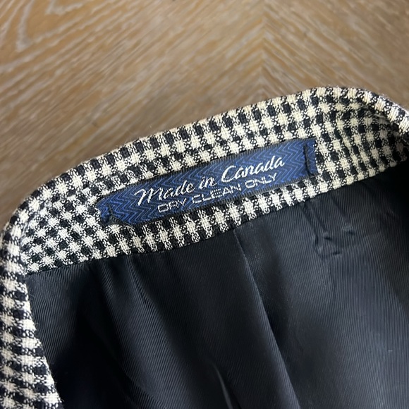 KASPER Men’s Black White Checkered Blazer Jacket L - Picture 5 of 6